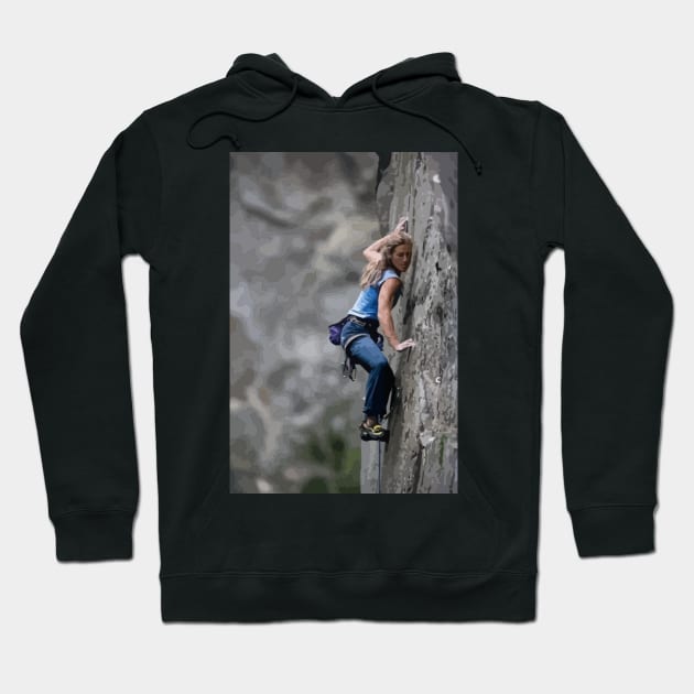 Lynn Hill Painting Hoodie by gktb